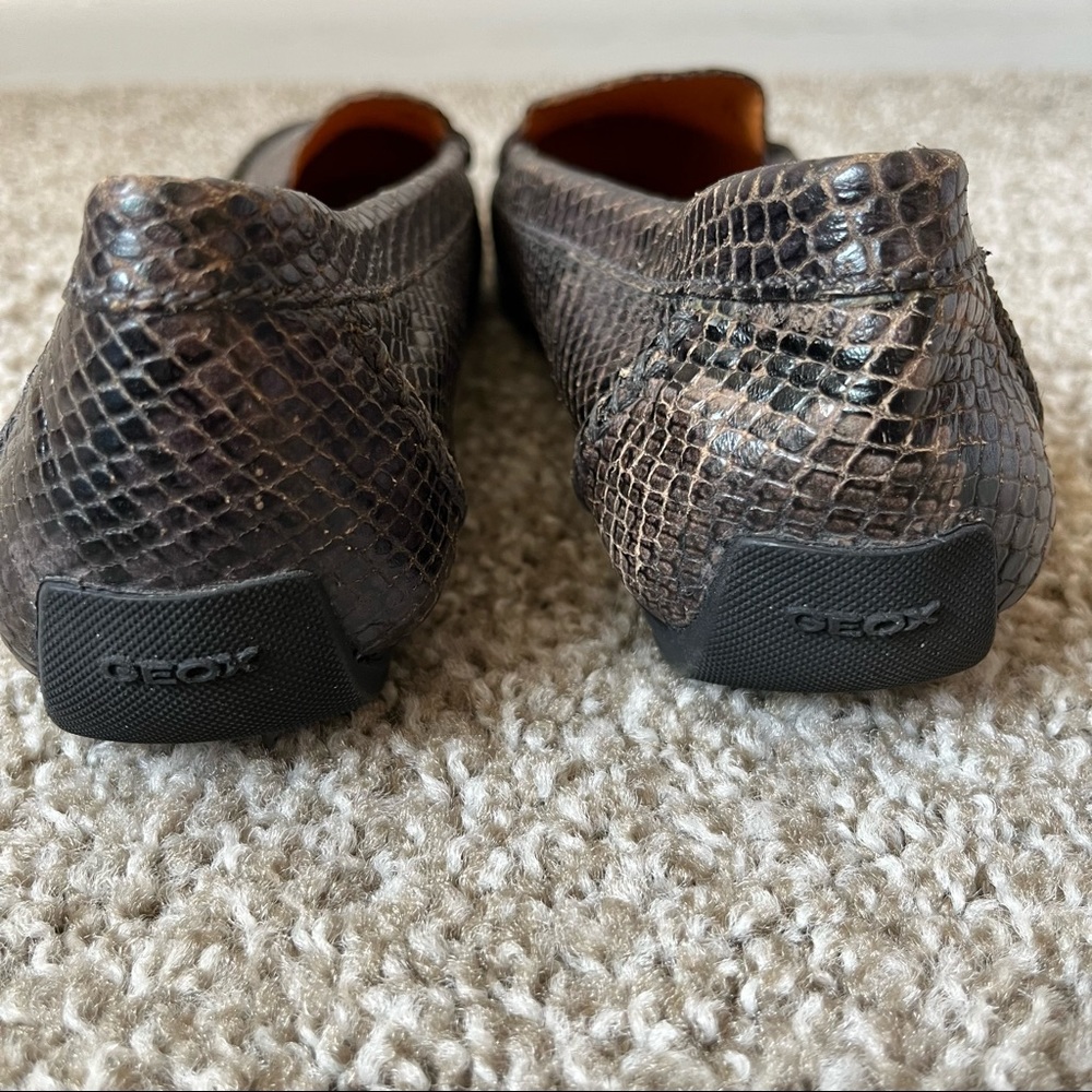Geox Snake Croc Flats Brown 38.5 - Picture 10 of 11